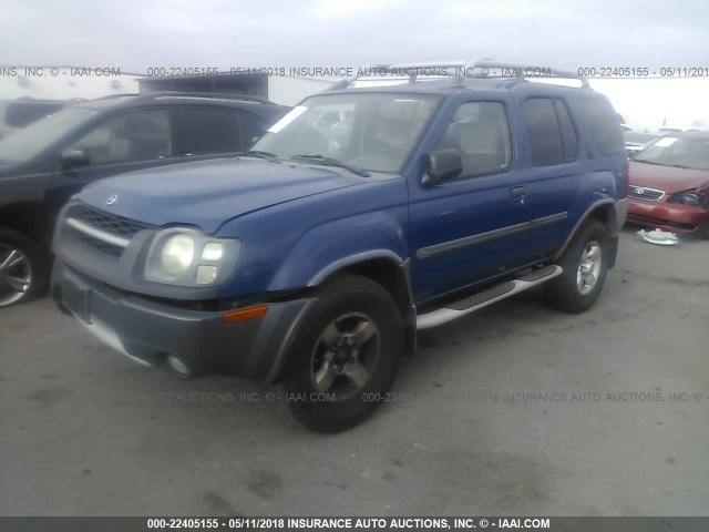 5N1ED28T24C630638 - 2004 NISSAN XTERRA XE/SE BLUE photo 2