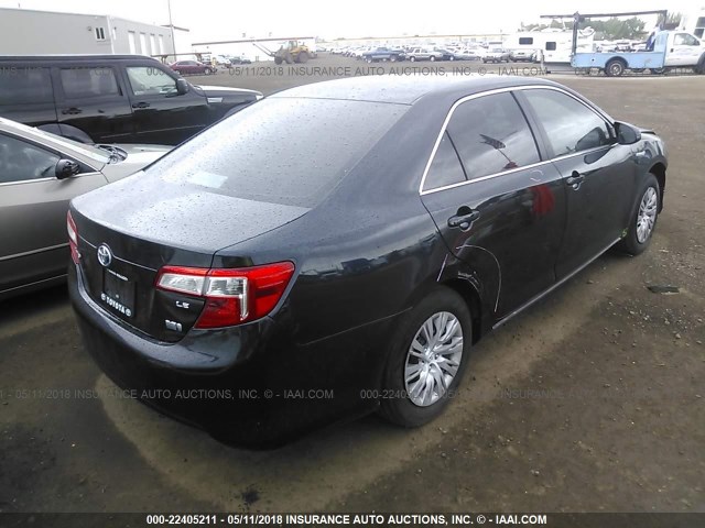 4T1BD1FK2EU141367 - 2014 TOYOTA CAMRY HYBRID/LE/XLE 黑色 照片 4