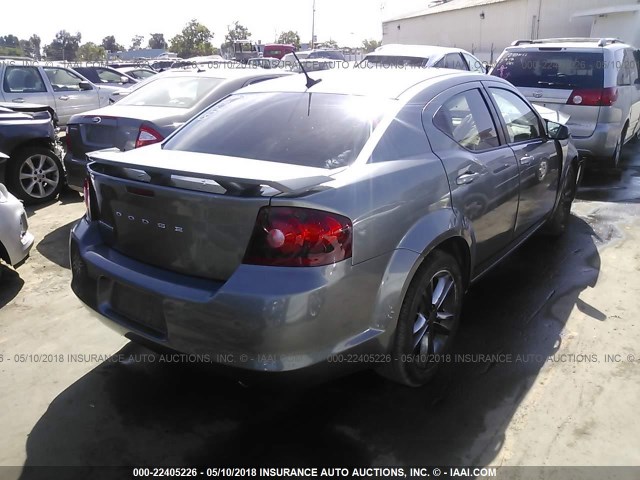 1C3CDZEG5CN133800 - 2012 DODGE AVENGER SXT GRAY photo 4