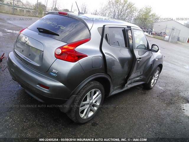 JN8AF5MR9DT210985 - 2013 NISSAN JUKE S/SV/SL GRAY photo 4