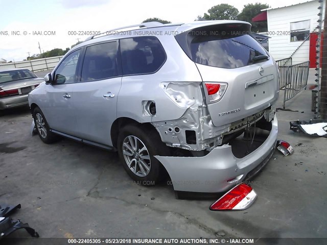 5N1AR2MN9FC710187 - 2015 NISSAN PATHFINDER S/SV/SL/PLATINUM 银色 照片 3