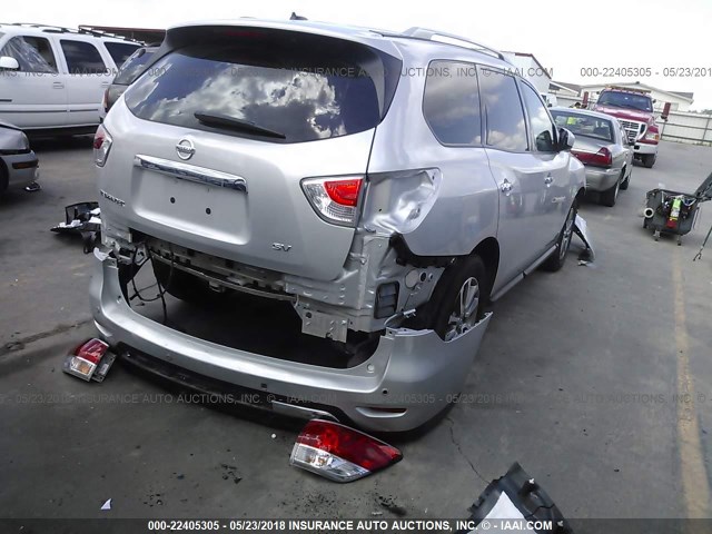 5N1AR2MN9FC710187 - 2015 NISSAN PATHFINDER S/SV/SL/PLATINUM 银色 照片 4