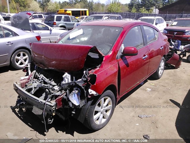 3N1CN7AP6CL861518 - 2012 NISSAN VERSA S/SV/SL RED photo 2