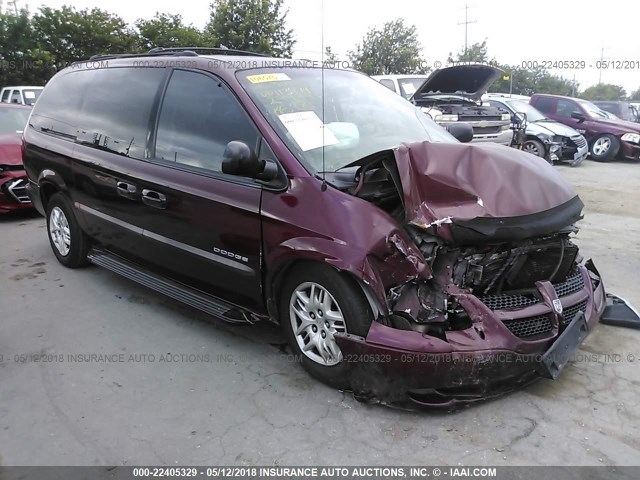 2B4GP44381R299991 - 2001 DODGE GRAND CARAVAN SPORT MAROON photo 1