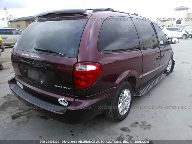 2B4GP44381R299991 - 2001 DODGE GRAND CARAVAN SPORT MAROON photo 4