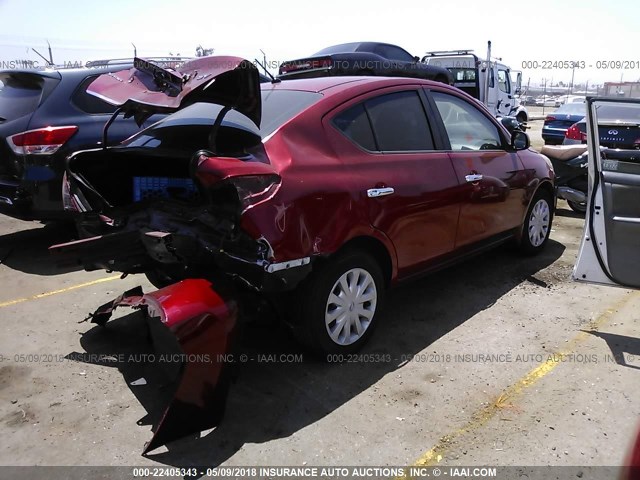 3N1CN7AP2CL910195 - 2012 NISSAN VERSA S/SV/SL RED photo 4