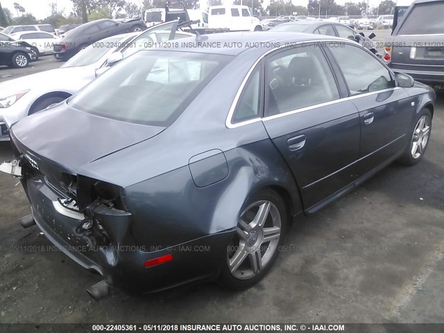 WAUDF78E88A039303 - 2008 AUDI A4 2.0T QUATTRO GRAY photo 4