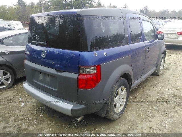 5J6YH286X5L013659 - 2005 HONDA ELEMENT EX BLUE photo 4