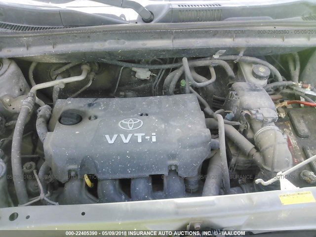 JTLKT334750181481 - 2005 TOYOTA SCION XB GRAY photo 10