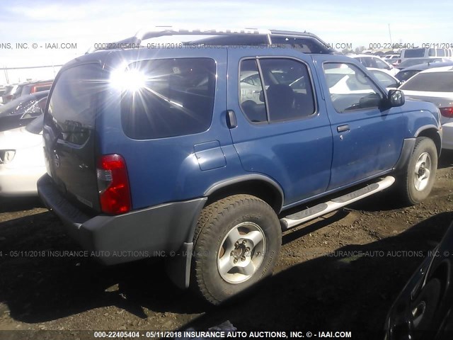 5N1ED28Y72C521469 - 2002 NISSAN XTERRA XE/SE BLUE photo 4