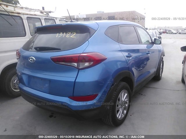 KM8J23A45GU229452 - 2016 HYUNDAI TUCSON SE BLUE photo 4