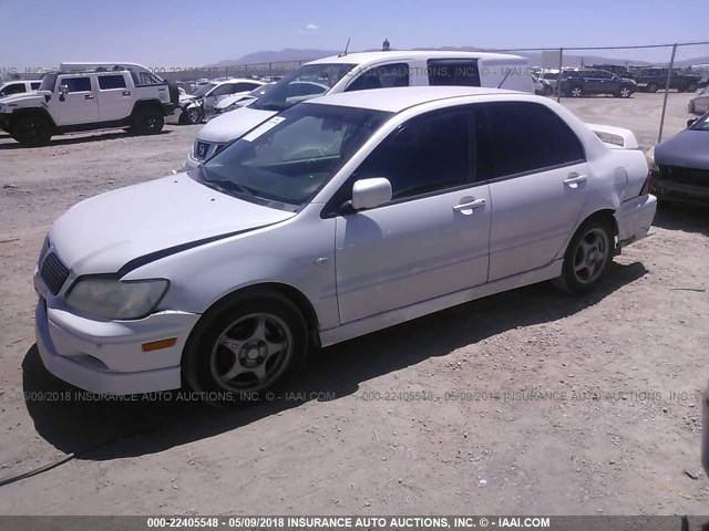 JA3AJ86E03U116197 - 2003 MITSUBISHI LANCER OZ RALLY WHITE photo 2