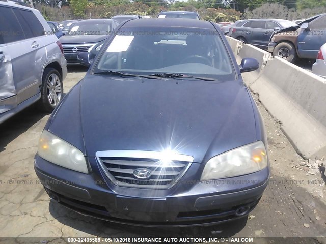 KMHDN56D35U175252 - 2005 HYUNDAI ELANTRA GLS/GT BLUE photo 6