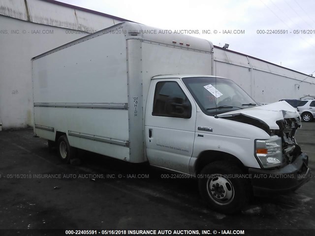 1FDWE35L49DA37294 - 2009 FORD ECONOLINE E350 SUPER DUTY CTWAY VAN WHITE photo 1