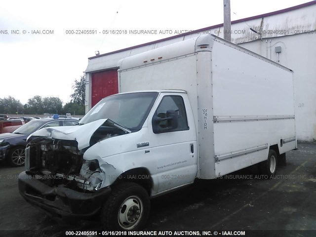 1FDWE35L49DA37294 - 2009 FORD ECONOLINE E350 SUPER DUTY CTWAY VAN WHITE photo 2