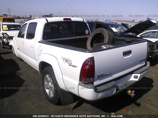 5TEJU62N96Z169396 - 2006 TOYOTA TACOMA DOUBLE CAB PRERUNNER WHITE photo 3