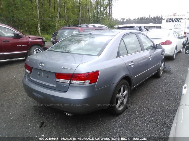 5NPEU46F88H312630 - 2008 HYUNDAI SONATA SE/LIMITED GRAY photo 4