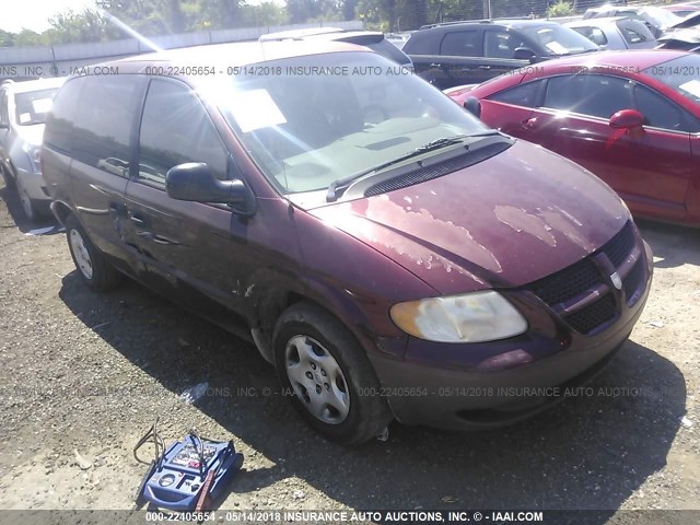 1B8GP25362B734136 - 2002 DODGE CARAVAN SE MAROON photo 1