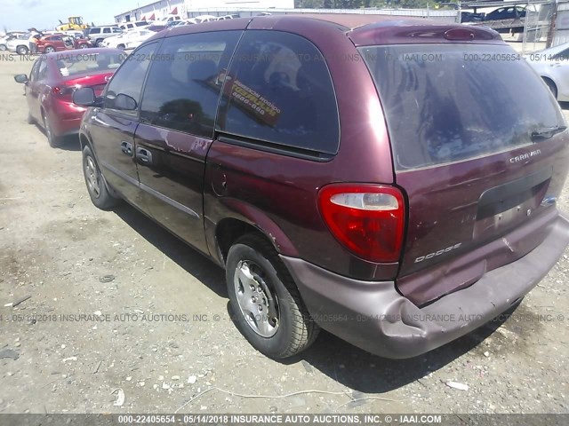 1B8GP25362B734136 - 2002 DODGE CARAVAN SE MAROON photo 3