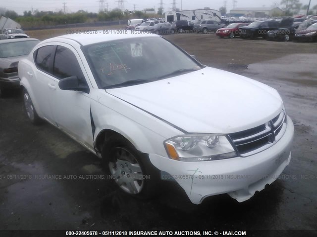 1C3CDZAB5DN582440 - 2013 DODGE AVENGER SE WHITE photo 1