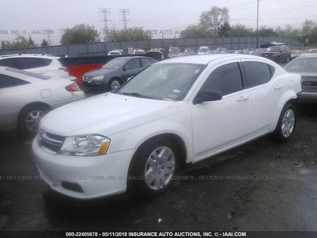 1C3CDZAB5DN582440 - 2013 DODGE AVENGER SE WHITE photo 2