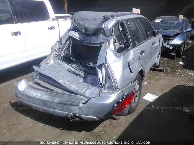 JF1SG65615H740336 - 2005 SUBARU FORESTER 2.5XS ვერცხლისფერი ფოტო 4