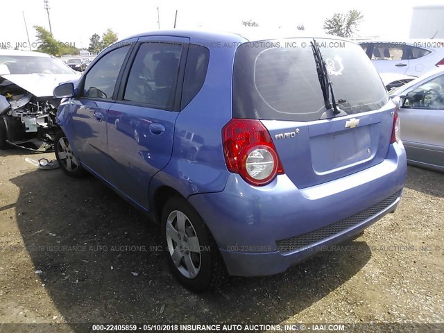 KL1TD66E69B319371 - 2009 CHEVROLET AVEO LS/LT BLUE photo 3