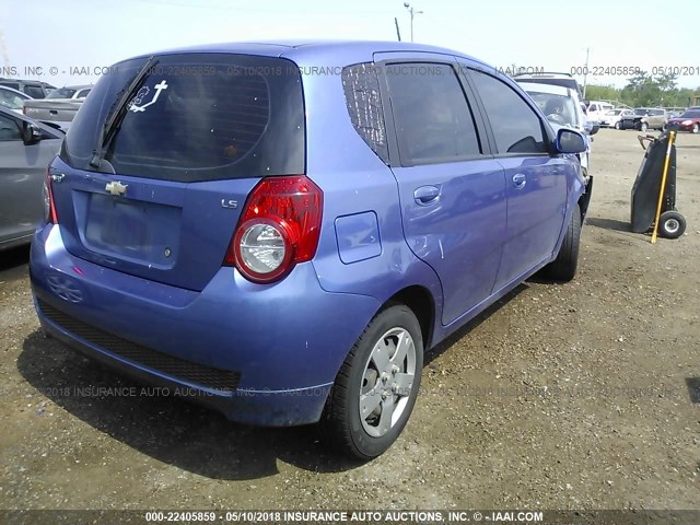 KL1TD66E69B319371 - 2009 CHEVROLET AVEO LS/LT BLUE photo 4