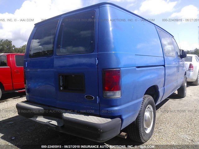 1FTNE24273HA51855 - 2003 FORD ECONOLINE E250 VAN BLUE photo 4