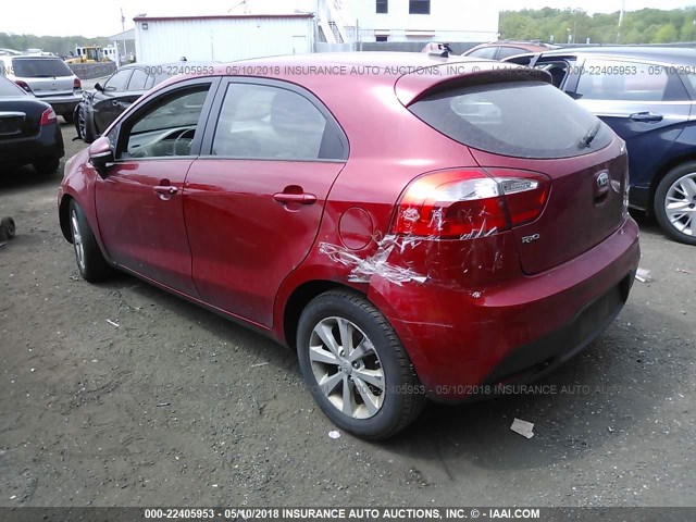 KNADN5A38D6295583 - 2013 KIA RIO EX/SX RED photo 3