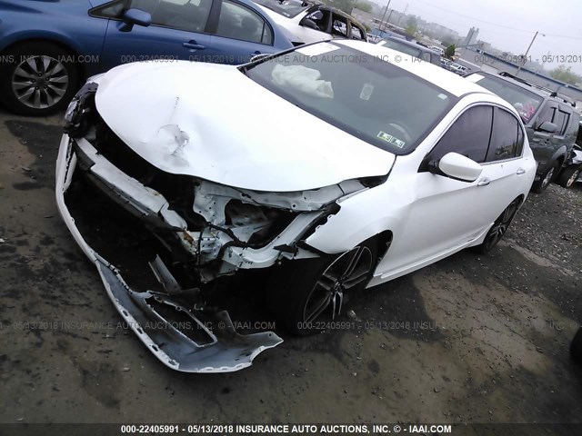 1HGCR2F5XGA213450 - 2016 HONDA ACCORD SPORT WHITE photo 2