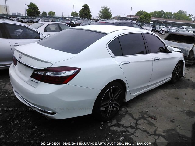 1HGCR2F5XGA213450 - 2016 HONDA ACCORD SPORT WHITE photo 4