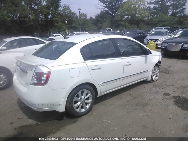 3N1AB6AP1CL677694 - 2012 NISSAN SENTRA 2.0/2.0S/SR/2.0SL WHITE photo 4