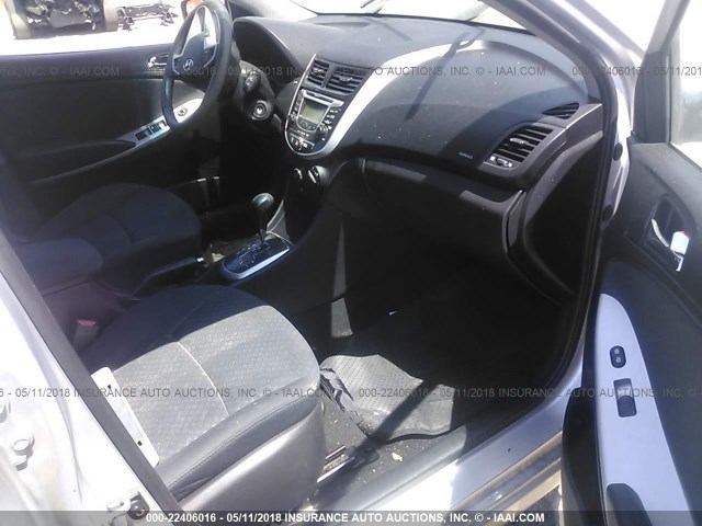 KMHCU5AE5CU005227 - 2012 HYUNDAI ACCENT GLS/GS/SE SILVER photo 5