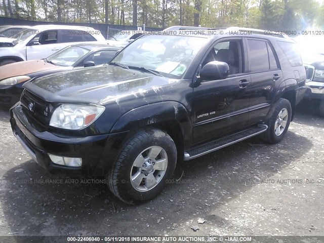 JTEBT17R630004970 - 2003 TOYOTA 4RUNNER LIMITED BLACK photo 2