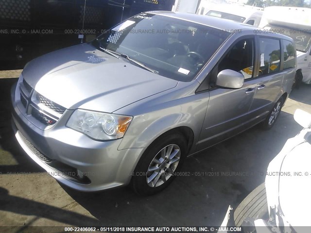 2C4RDGEG9DR615314 - 2013 DODGE GRAND CARAVAN R/T SILVER photo 2