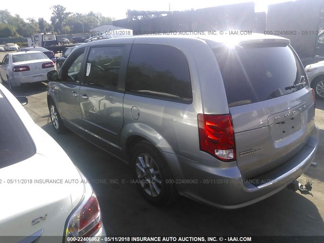 2C4RDGEG9DR615314 - 2013 DODGE GRAND CARAVAN R/T SILVER photo 3