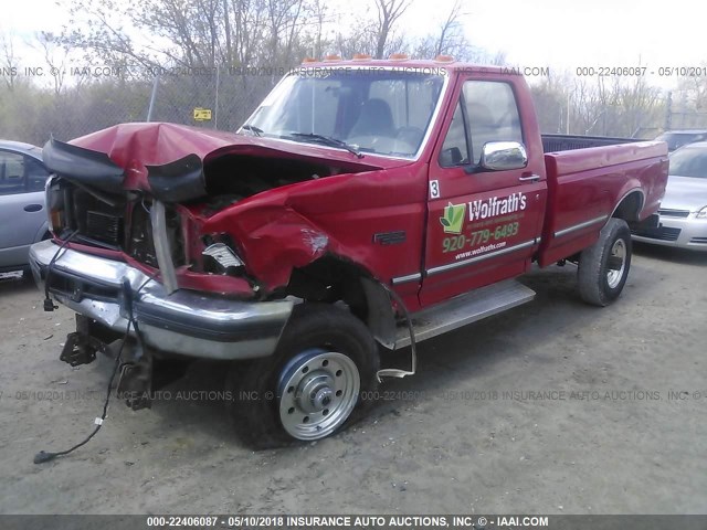 2FTHF36G2TCA48197 - 1996 FORD F350 RED photo 2