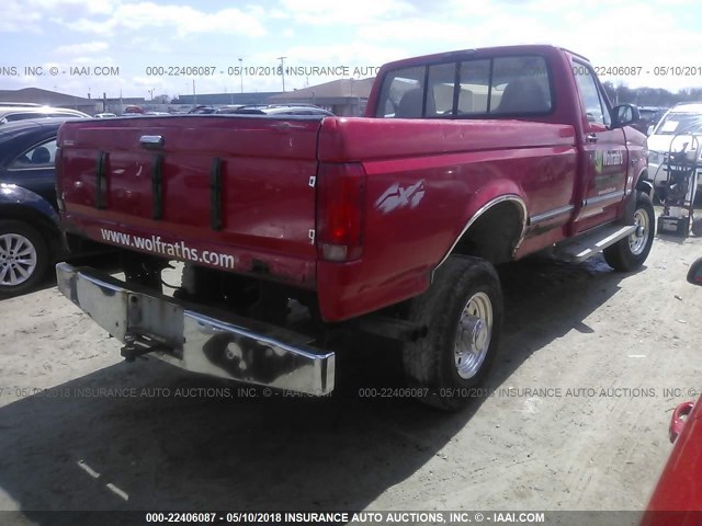 2FTHF36G2TCA48197 - 1996 FORD F350 RED photo 4