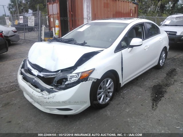 19XFB2F90CE006768 - 2012 HONDA CIVIC EXL WHITE photo 2