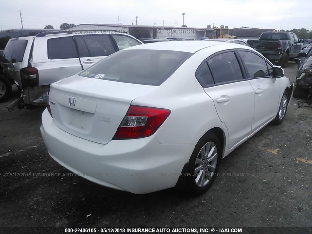 19XFB2F90CE006768 - 2012 HONDA CIVIC EXL WHITE photo 4