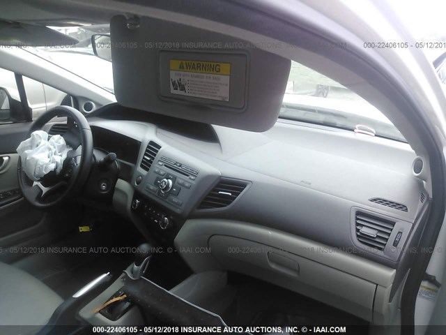 19XFB2F90CE006768 - 2012 HONDA CIVIC EXL WHITE photo 5