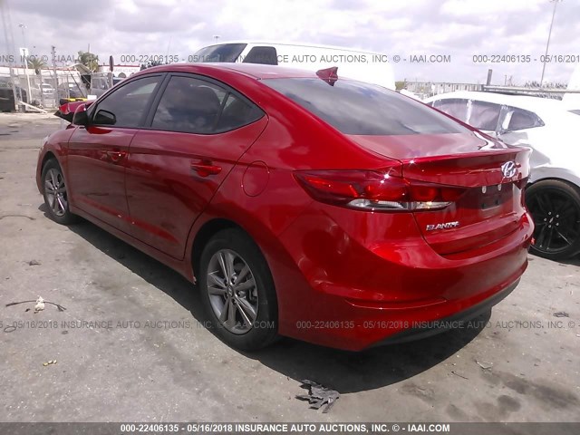 5NPD84LF5JH238058 - 2018 HYUNDAI ELANTRA SEL/VALUE/LIMITED RED photo 3