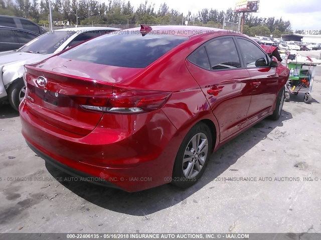 5NPD84LF5JH238058 - 2018 HYUNDAI ELANTRA SEL/VALUE/LIMITED RED photo 4