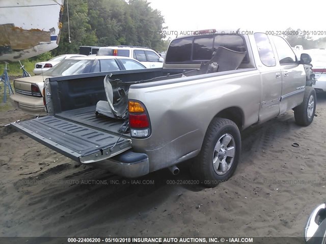 5TBRN341X4S438372 - 2004 TOYOTA TUNDRA ACCESS CAB SR5 GOLD photo 4