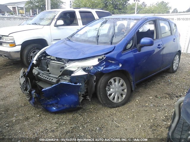 3N1CE2CP7EL362665 - 2014 NISSAN VERSA NOTE S/S PLUS/SV/SL BLUE photo 2