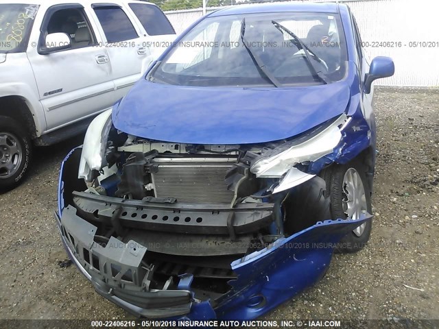 3N1CE2CP7EL362665 - 2014 NISSAN VERSA NOTE S/S PLUS/SV/SL BLUE photo 6