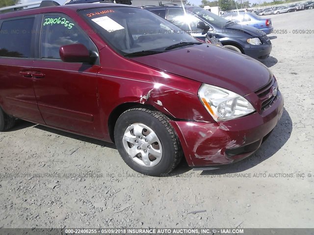 KNDMB233296278289 - 2009 KIA SEDONA EX/LX RED photo 6