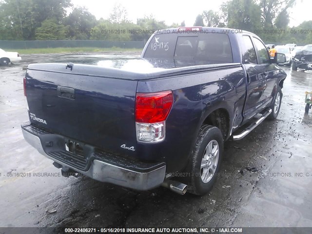 5TFUY5F17AX143639 - 2010 TOYOTA TUNDRA DOUBLE CAB SR5 BLUE photo 4