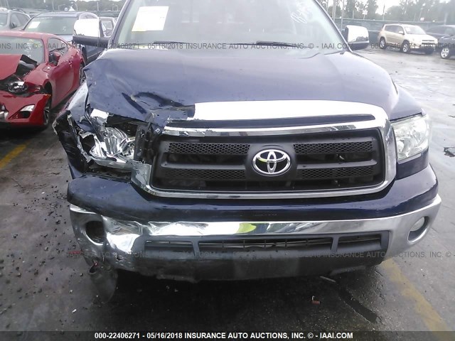 5TFUY5F17AX143639 - 2010 TOYOTA TUNDRA DOUBLE CAB SR5 BLUE photo 6